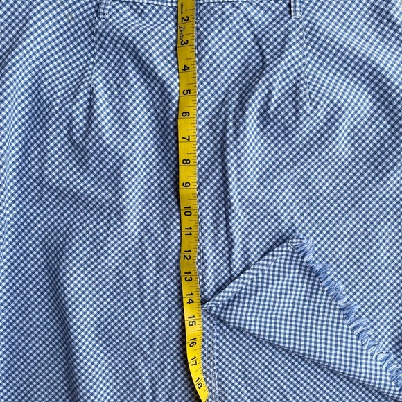 NWT B.C. Essentials Blue and White Lightweight Gingham Skirt Size 12 - Picture 6 of 6